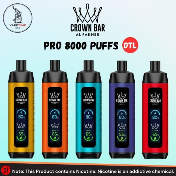 アルファーヘル クラウンバー 8000パフ 使い捨て電子タバコ シーシャフレーバー【ドバイ直送】