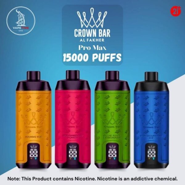 アルファーヘル クラウンバー プロマックス 15000パフ 使い捨て電子タバコ シーシャフレーバー【ドバイ直送】